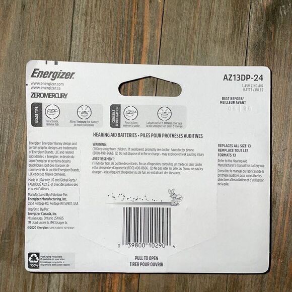 Energizer® Size 13 Hearing Aid Batteries - Picture 3 of 4